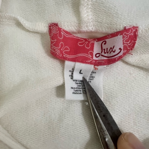 Lux‎ Off White Hoodie Dress or Swim Cover Up Casual Summer Vacation Pool Beach - Picture 3 of 9